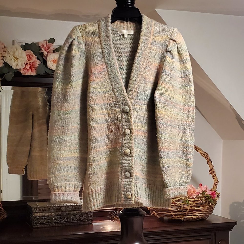 Loveshackfancy Wilford Boyfriend Cardigan Autumn Rainbow